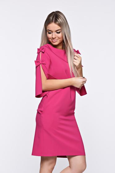 Rochie LaDonna roz eleganta din stofa usor elastica cu croi larg