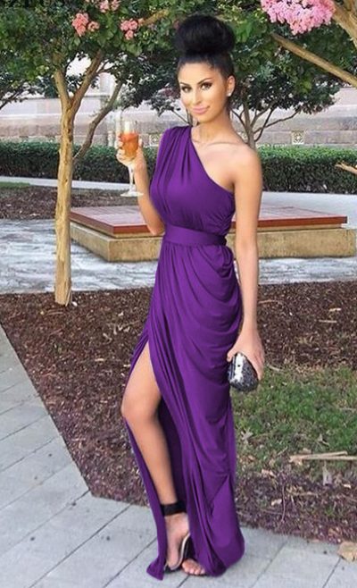 Rochie Lunga Mov Ultra violet Eleganta Pt Domnisoare de Onoare Ingrid