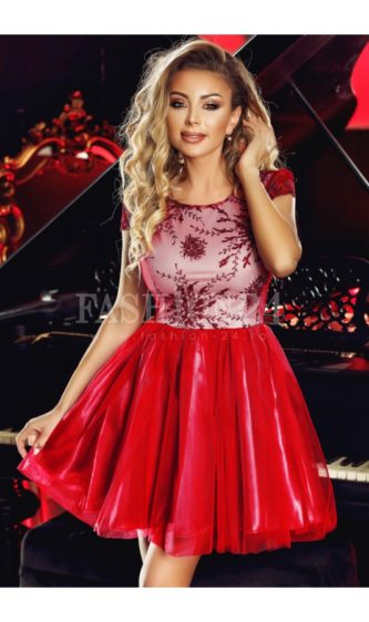 Rochie Anelise rosie eleganta si moderna