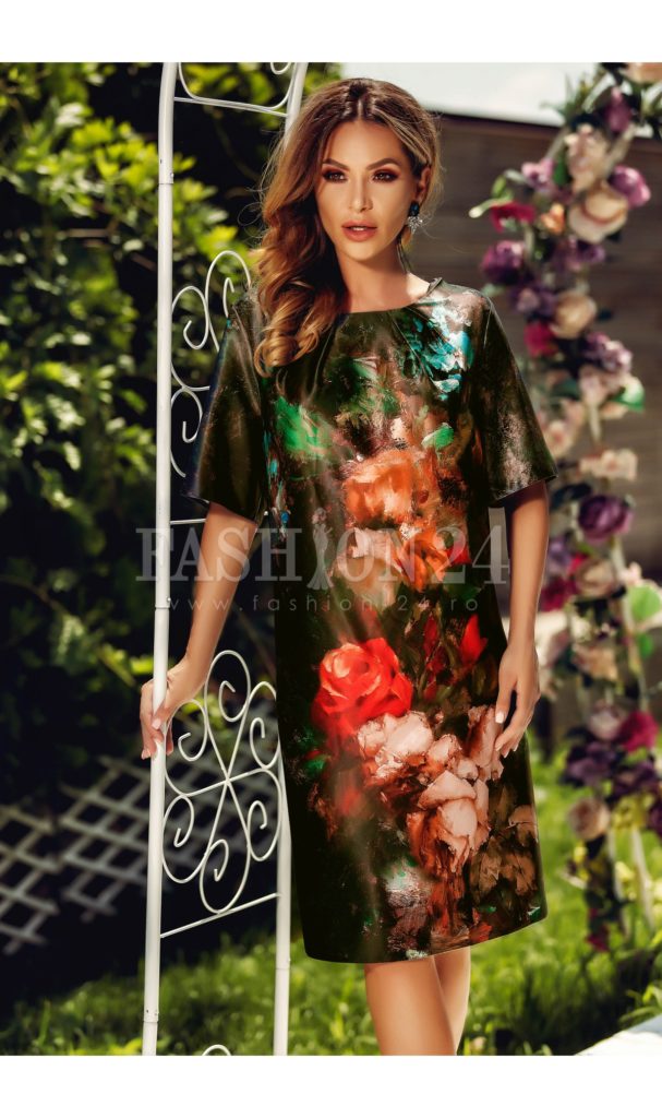 Rochie Fiona cu imprimeuri florale eleganta si moderna